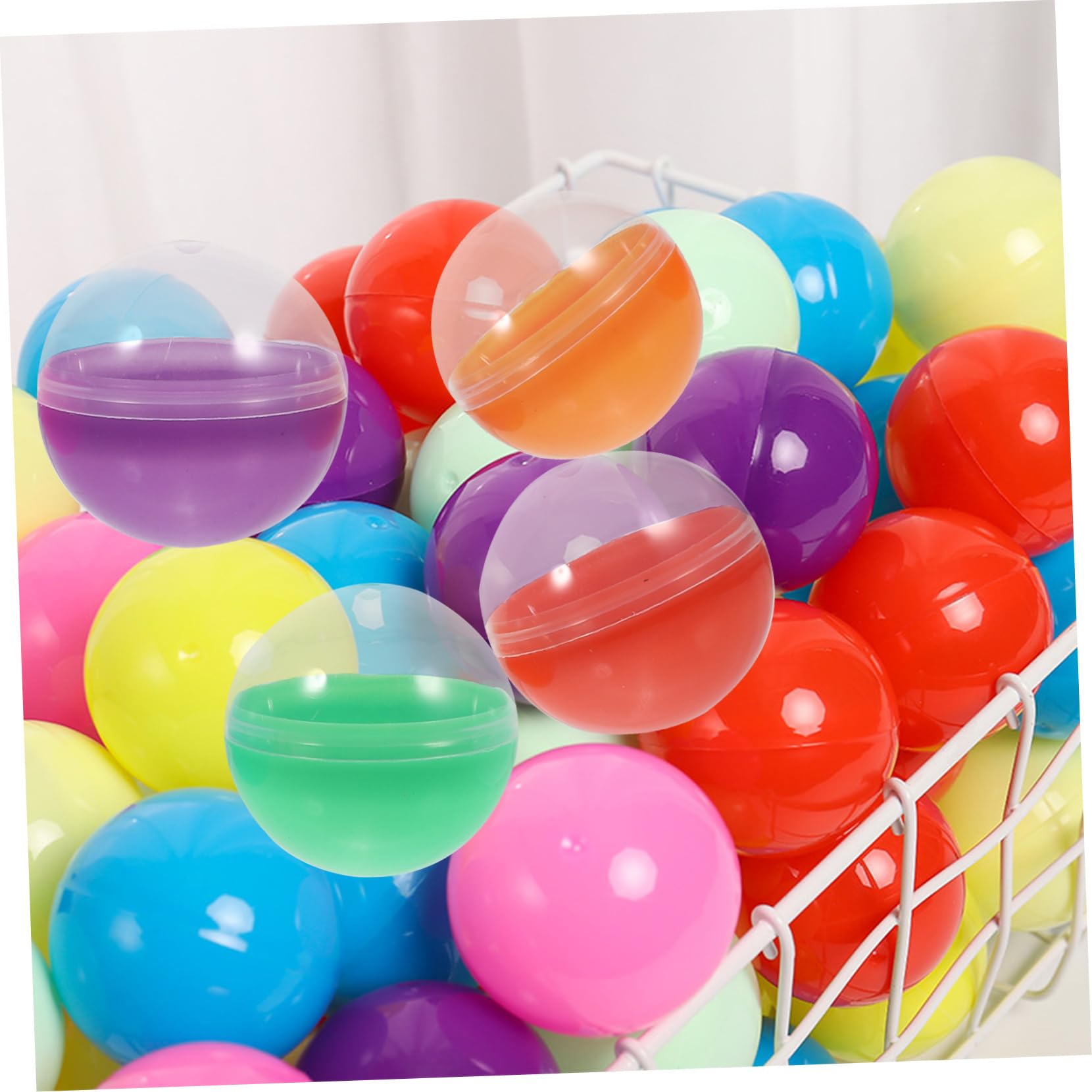 BRIGHTFUFU Strong Sturdy Party Game Balls 50pcs Plastic Balls Openable Capsules for Vending Machine Arts Craft Programs