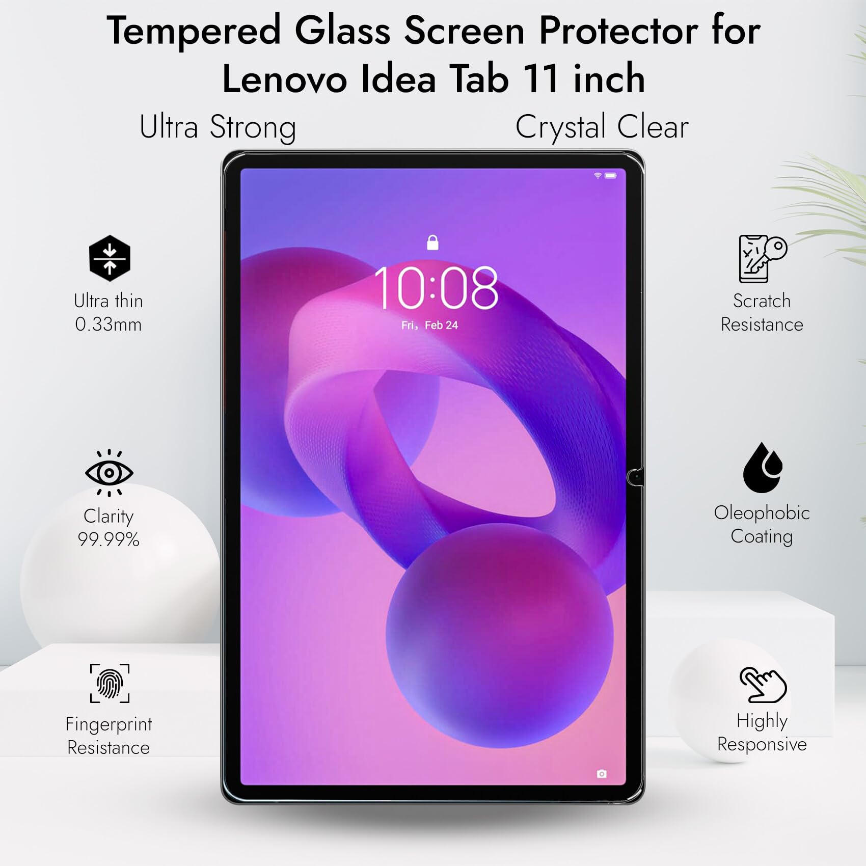 Robustrion Tempered Glass for Lenovo Idea Tab 11" Screen Protector, 1 Pack — Amazon image 3