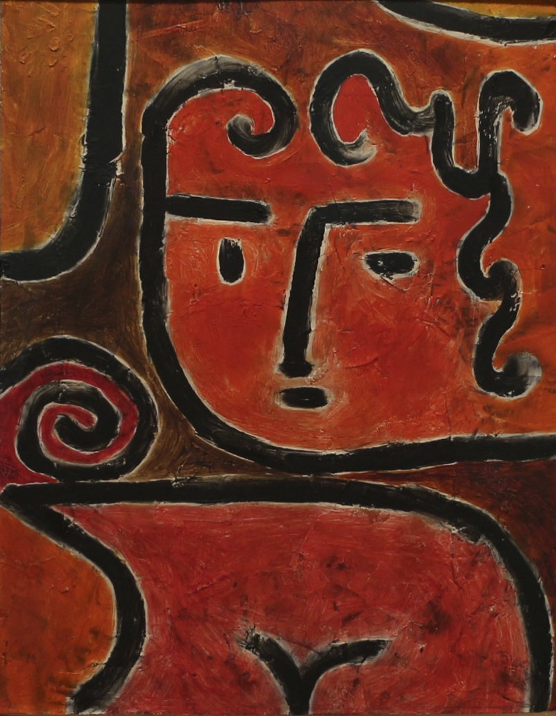 Cuadro decorativo Paul Klee mate con marco marrón de tamaño pequeño