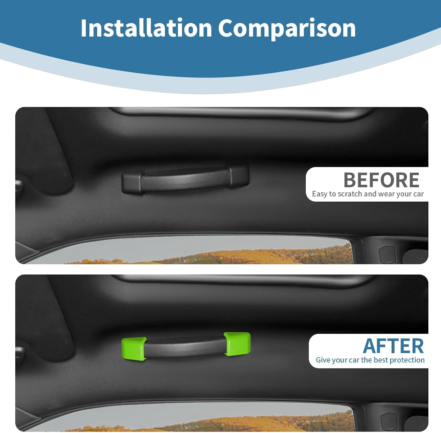 for Challenger Roof Handle Trim Cover Fit for Dodge Challenger 2010-2023 Green Interior Accessories 4pcs