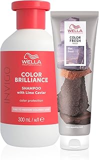 Wella Professionals, Pack, Color Fresh Mask Coloración Temporal Tono Lila (150ml) + Champú Invigo Color Brilliance Protector del color cabello fino (300ml)