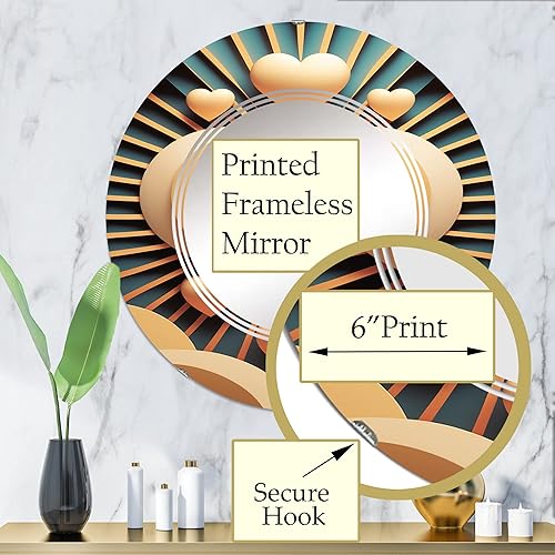 Miniatura 10 de DesignQ Espejo de tocador con corazón dorado brillante y contemporáneo IV, espejo de baño, espejos de pared para sala de estar, dormitorio, espejo