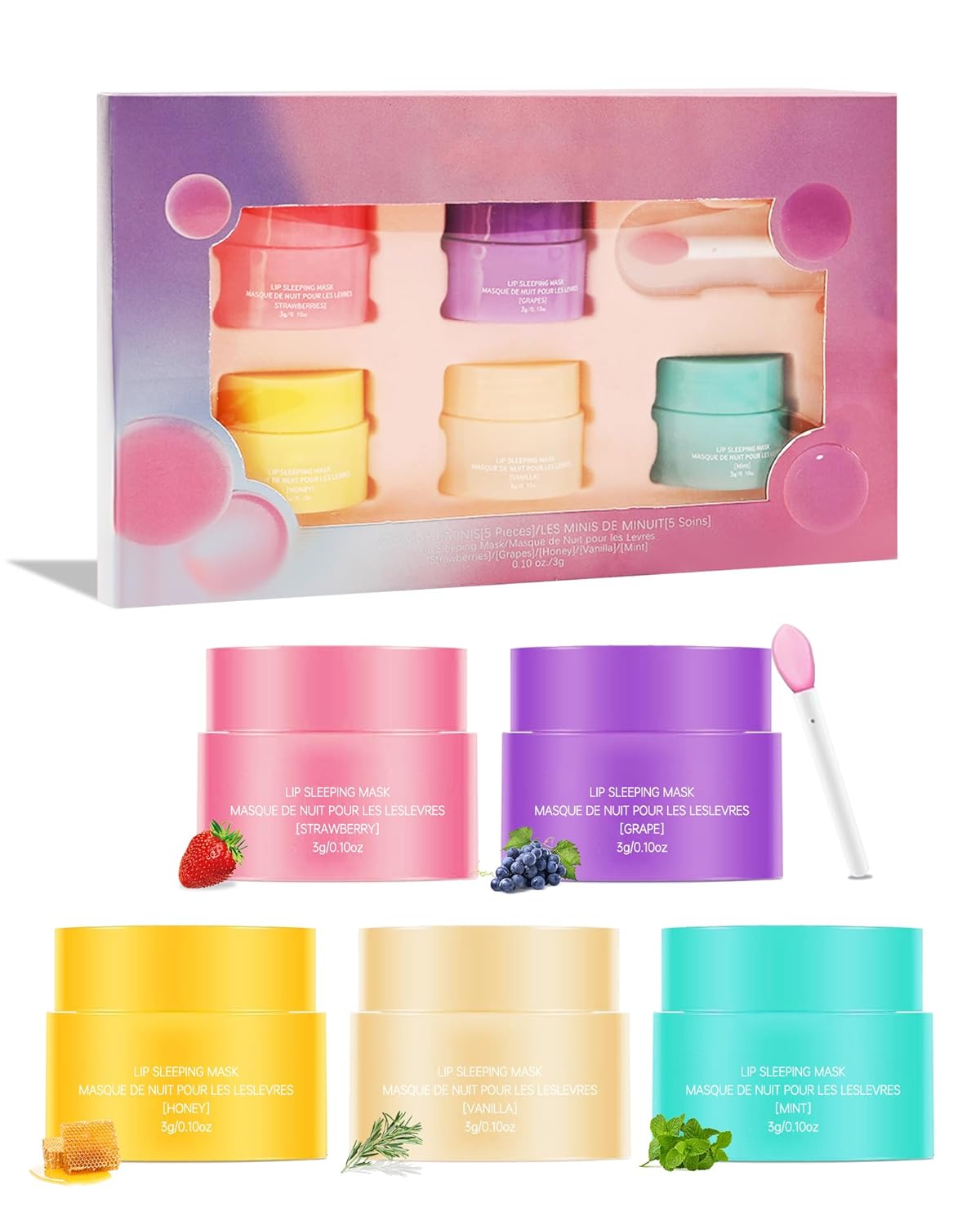 Lip Sleeping Mask Set-5 Pcs Lip Balm Hydrating Lip Mask Overnight Lip Treatment Care for Dry Cracked Lips,Day &Night Moisturize &Nourish Korean Lip Gloss Women to Improve Lip Color With Shea Butter Lip Sleeping Mask Set-5 Pcs Lip Balm Hydrating Lip Mask Overnight Lip Treatment Care for Dry Cracked Lips,Day &Night Moisturize &Nourish Korean Lip Gloss Women to Improve Lip Color With Shea Butter