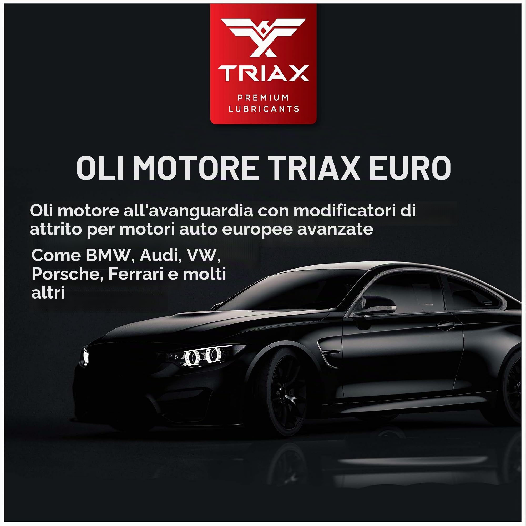 TRIAX Euro VX SAE 5W-30 Olio Motore Sintetico PAO Ester - Motori Benzina e Diesel con DPF e SCR ACEA C3 API SP VW/Audi 504.00 507.00 502.00 505.01 BMW LL-04 MB 229.51 229.31 Porsche C30