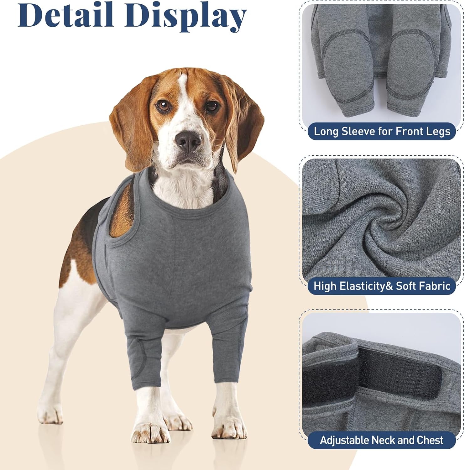 Nanaki Surgery Dog Recovery Suits for Front Legs, Dog Leg Sleeve to Stop Licking, Doggy Anti-Lick Wounds Pants, Pet Wound Cover Protective Sleeves Arm Protector for Injuries & Joint Pain