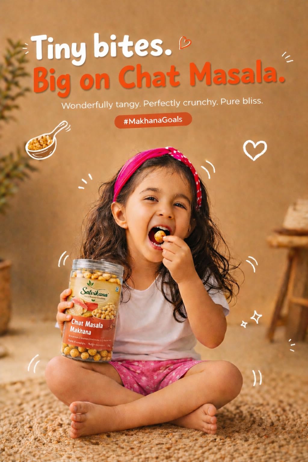 Satvikana Roasted Makhana (Chaat Masala) 70g | Phool Makhana/Big Fox Nuts/Lotus Seeds | No Cholesterol | Gluten Free | No Added Preservatives | Rich in Protein & Calcium | Healthy Superfood Snack 1