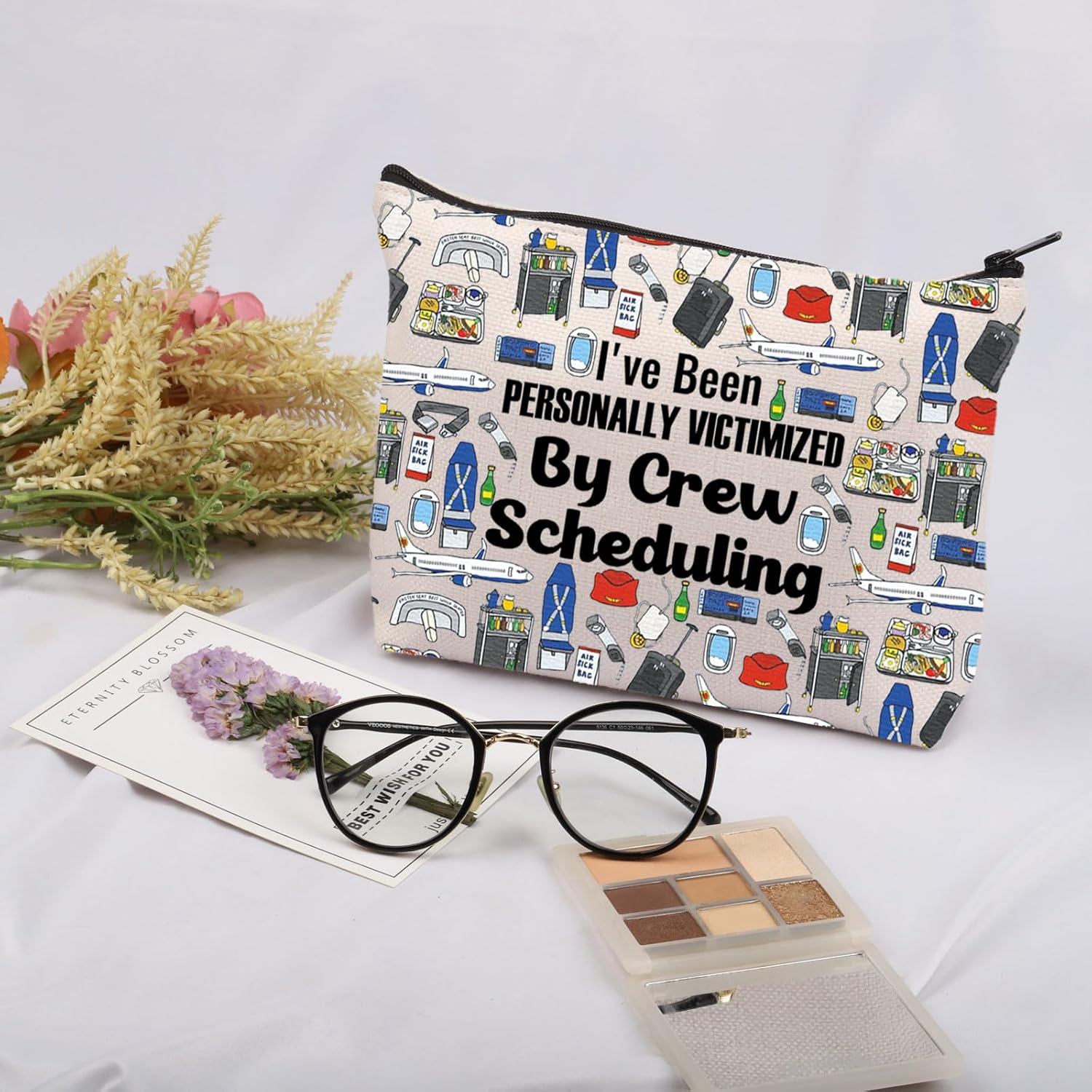 JNIAP Flight Attendant Gift I Have Been Personally Victimized by Crew Scheduling Cosmetic Bag Stewardess Aviation Gift (I've Been Personally Bag) - Image 5