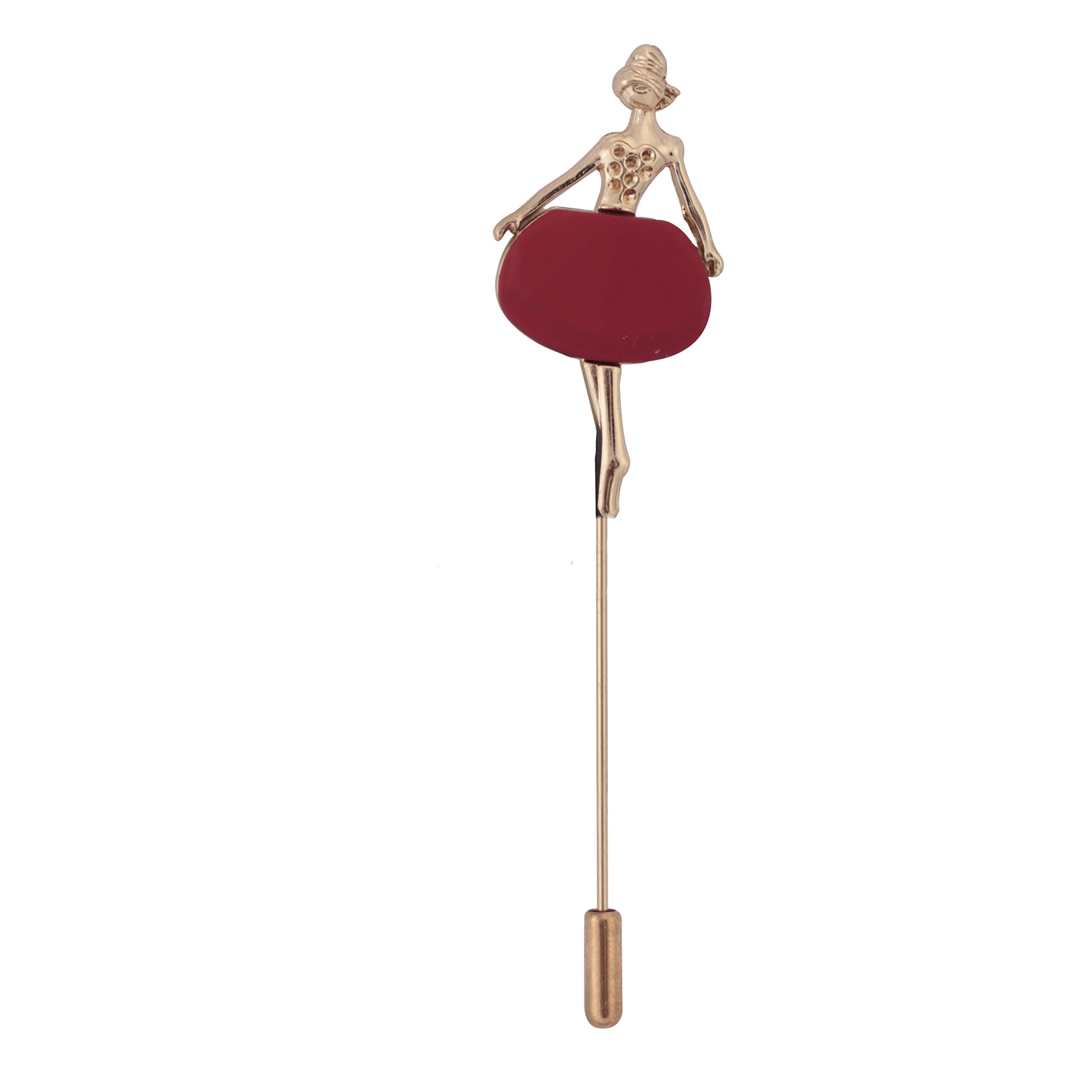 Peluche Dancing Ballerina - Golden & Maroon Colored Brooch/Lapel Pin for Men (B07CK49JK4) Amazon Price History, Amazon Price Tracker