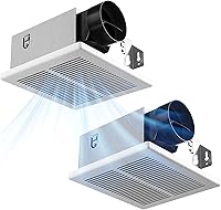 Amico Bathroom Exhaust Fan 2-Pack 80 CFM Ultra-Quiet 1.0 Sones Easy Retrofit Install No Attic Access UL Certified