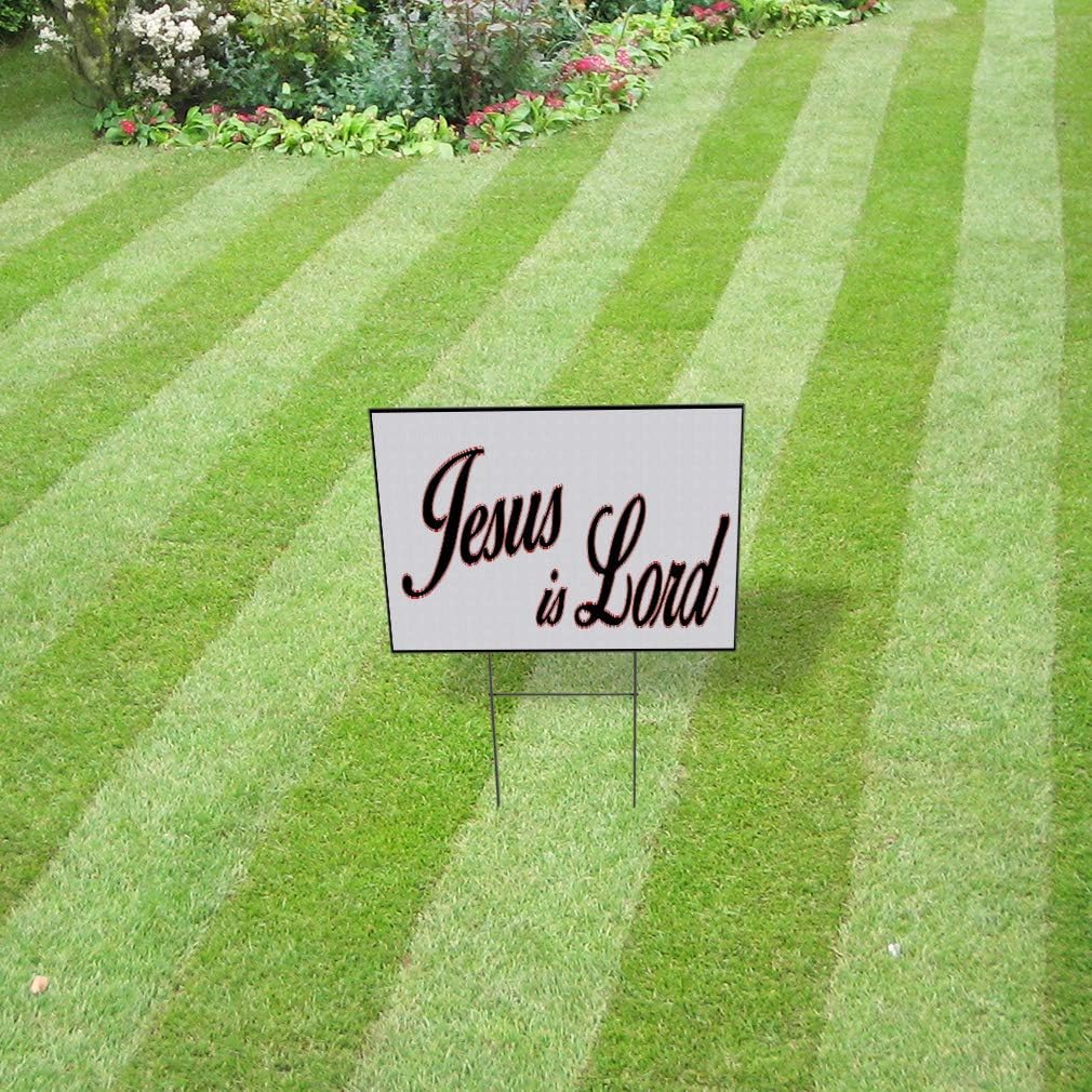 Weatherproof Yard Sign God Jesus is Lord X1 Lawn Garden 18x12 Inches 2 Sides Print Design Only