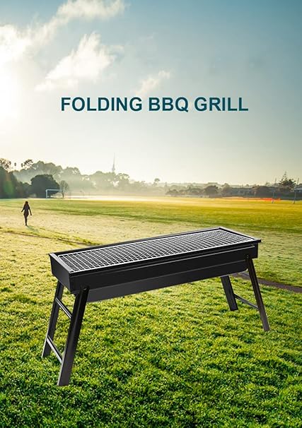 ONCARNIVAL Folding Portable Outdoor Barbeque Charcoal Bbq Grill Oven Large, Free Standing