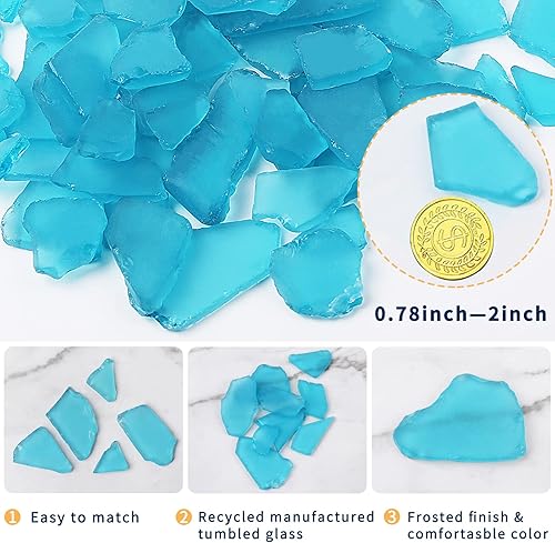 Miniatura 8 de Vidrio de mar para manualidades  Piezas de vidrio de mar esmerilado marrón gris de 16 onzas  Relleno de jarrón, suministros de manualidades de