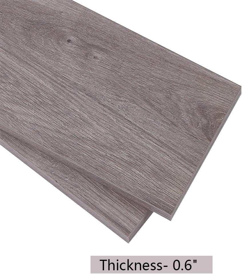 SUPERJARE 31.4 x 11.8 in Wall Mounted Shelves, Set of 2, Large Display Ledges, Rustic Wood Wall Storage Shelves for Living Room/Bathroom/Kitchen/Office - Cream Gray