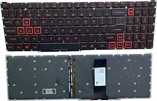Teclado de repuesto para portátil Acer Predator Helios 300 PH315-52 PH315-53 PH317-53, Nitro 5 AN515-43 AN515-54 AN515-55 AN517-51, Nitro 7 AN715-51 Series, color rojo, con diseño de EE. UU. Black