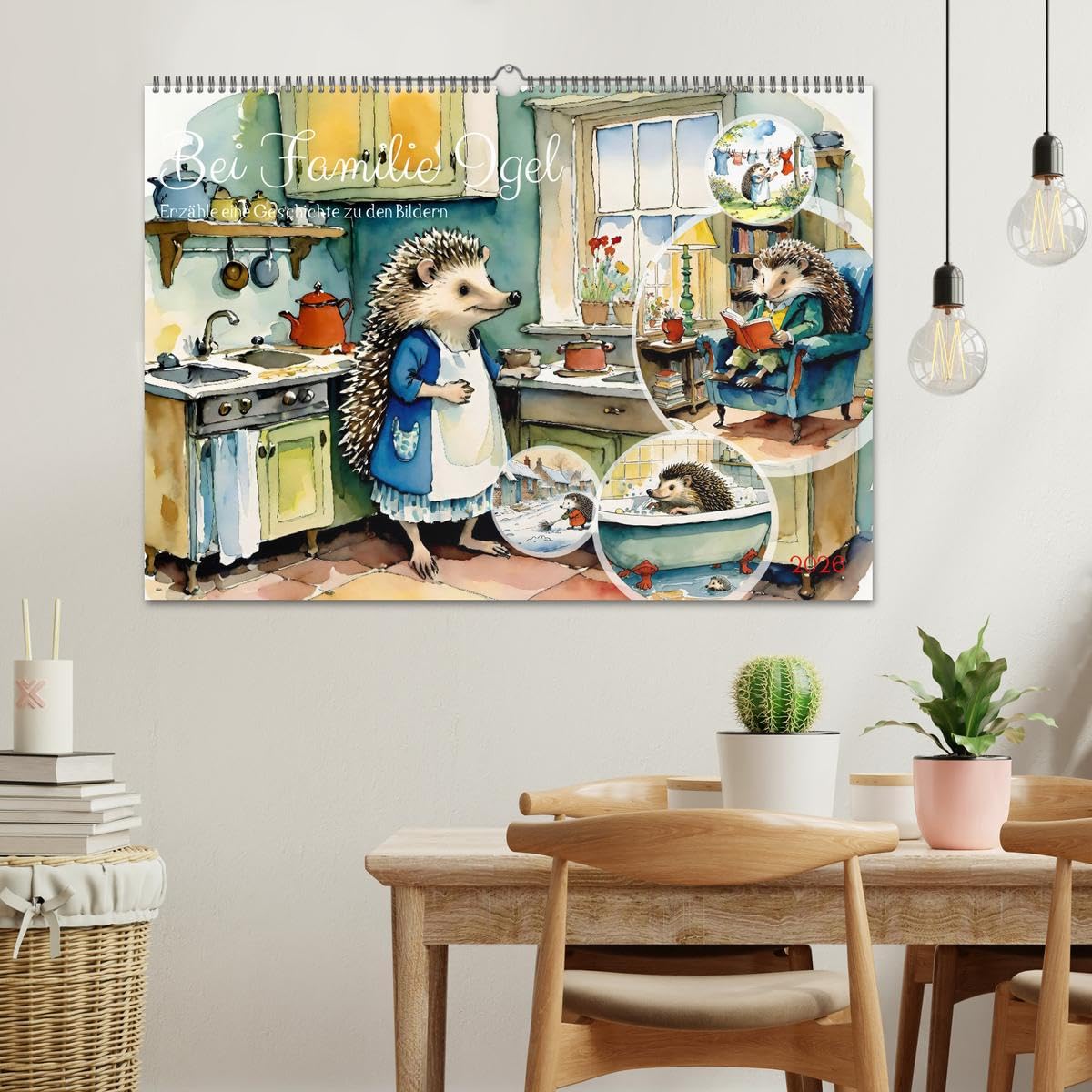Bei Familie Igel (Wandkalender 2026 DIN A2 quer), CALVENDO Monatskalender: Erzähle jeden Monat Deine eigene Geschichte! (CALVENDO Tiere)