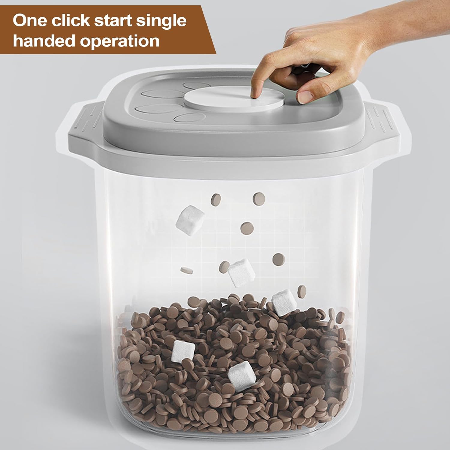 Airtight Food Storage Container – Sealed Lid Bin, Moisture-prooff Portable Feeding Box, Durablee Compact Organizer | Clear Easy-Carry Cat Supply Holder, Camping Travel Outdoor Home Feeding For Cats