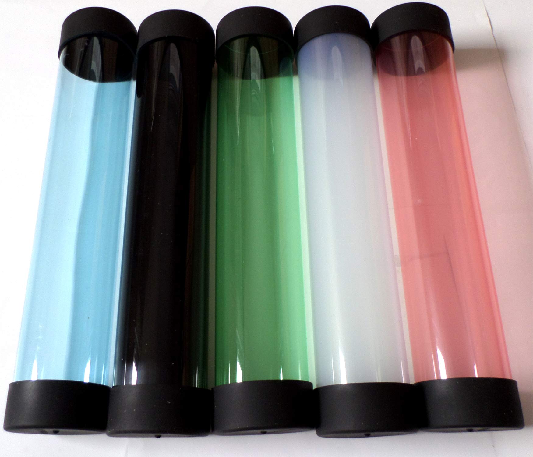 docsmagic.de 5 x Playmat Tube Big Transparent Black Blue Green Red White Mix - 7 x 36 cmn Poster, Tube Mix, 5 x Tube