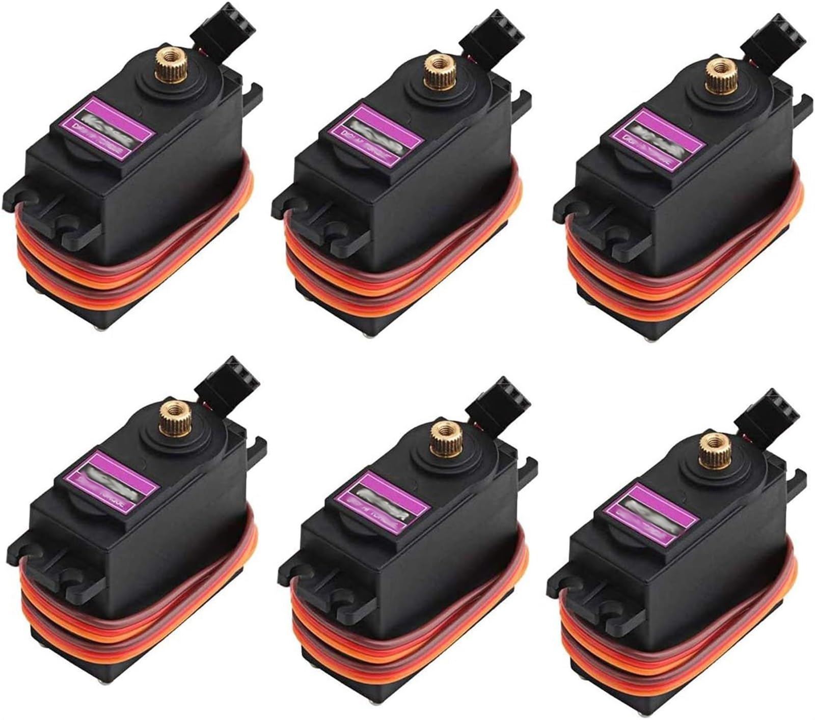 THE WHITE SHOP 6Pack MG996R 55g Digital RC Servo Motors High Torque Metal Gear Servo for RC Car Robot Boat Helicopter