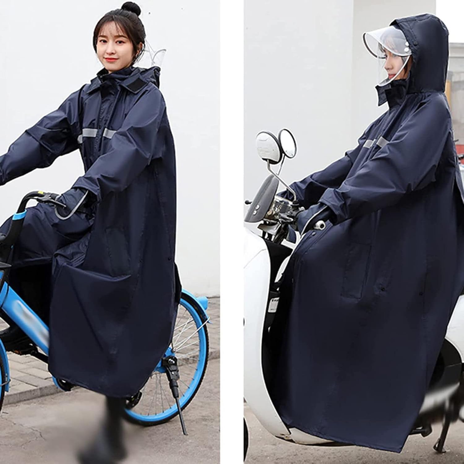 [DOZOGU] レインウェア レインコート メンズ レディース 雨合羽 通気 快適 顔濡れ防止 二重つば付き ポケット付き 防風