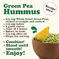 Vista 7 de Guisantes verdes secos enteros, 2.5 libras – Vatana verde, germinable, vegano, kosher, a granel. Necesita remojo previo. Rico en proteínas, fibra