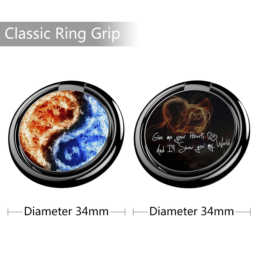 Phone Ring Holder- Kickstand 2 Pieces, Phone Stand Holder Universal Finger Grip Car Mount Phone Holder for iPhone X and All Smartphones-