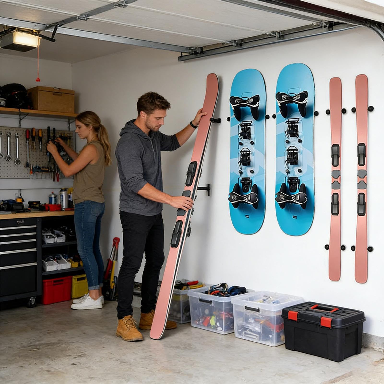 Supporto Da Parete Snowboard | Supporto Verticale Snowboard Per Archiviazione,Rack Sci Muro,per Garage, Interno, Negozio, Esposizione, Negozio Sportivo, Attrezzatura, Equipaggiamento e