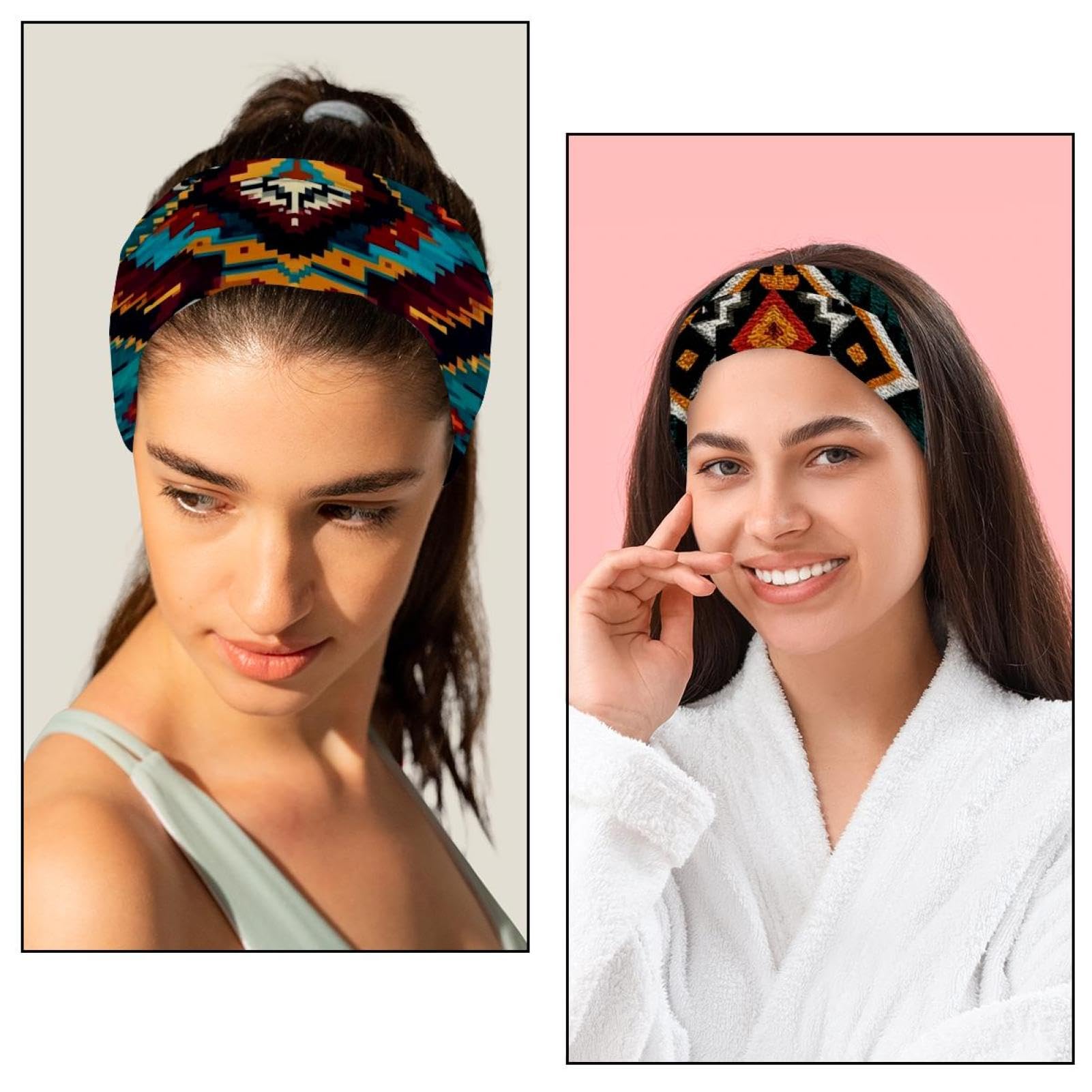 Lot de 6 bandeaux élastiques antidérapants pour femme - Pour yoga, entraînement, course à pied, sport