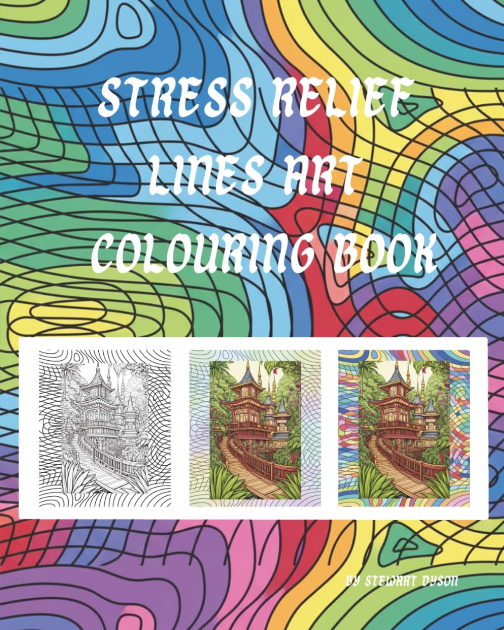 Stress Relief Lines Art Colouring Book