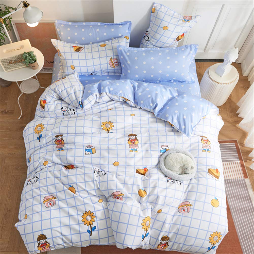 Parure de lit 200x200 Petit-déjeuner au Lait avec housse et taies