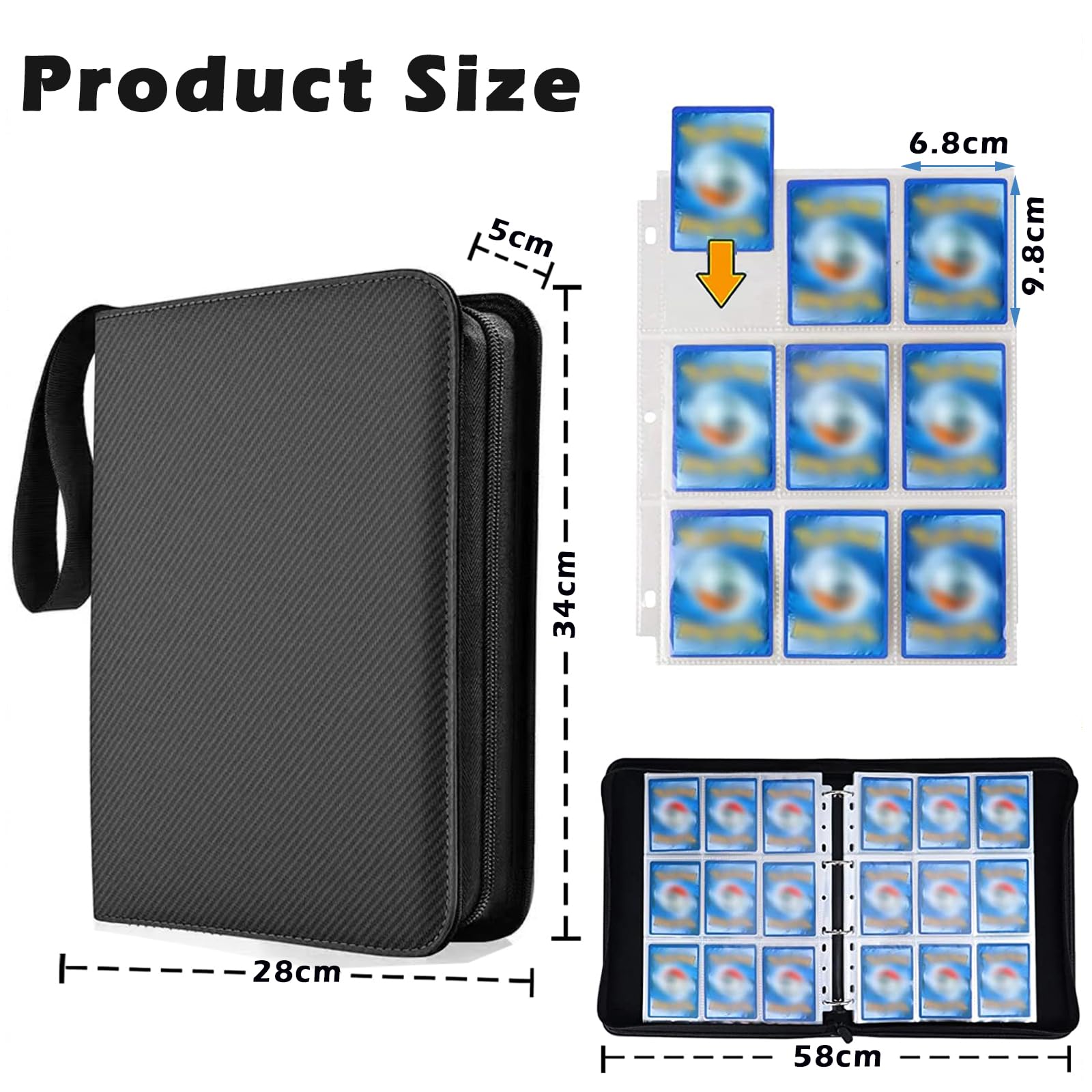 Hikrxya 9 Pocket Trading Card Binder, 900 Pockets Cards Holder Album - Image 2