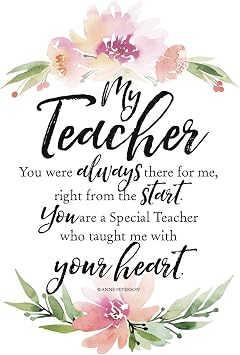 DEXSA My Teacher Wood Plaque with Inspiring Quotes 6"x9" - Elegant Vertical Frame Wall & Tabletop Decoration | Easel & Hanging Hook | Christian Family Religious Home Decor Saying | Made in the USA