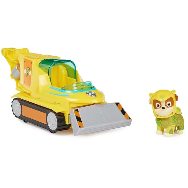 PATRULLA CANINA - AQUA PUPS - FIGURA DE ACCIÓN LA PATRULLA CANINA - Vehículo de Tiburón Martillo Transformable de Rubble con Figura de Acción Coleccionable - 6066158 - Juguetes Niños 3 Años +