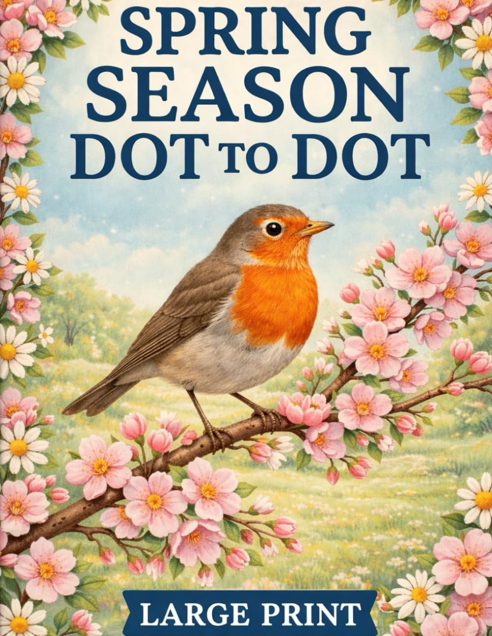 Spring Season Dot to Dot Book: Large Print Dot to Dots Puzzles For Adults and Seniors | Spring Animals, Flowers, Landscapes and More