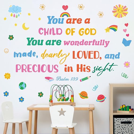 DECOWALL Child of God Bible Quote Wall Decals Stickers Kids Room (DS6-8085)