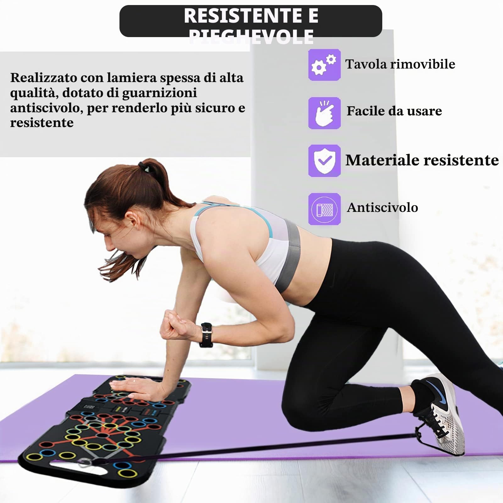 41 in 1 Push Up Rack Board Fitness Gear Power Press Push Up Staffa System Workout Training Gym Esercizio Rack per Body Building Allenamento con Fascia di Resistenza＆Contatore Intelligente