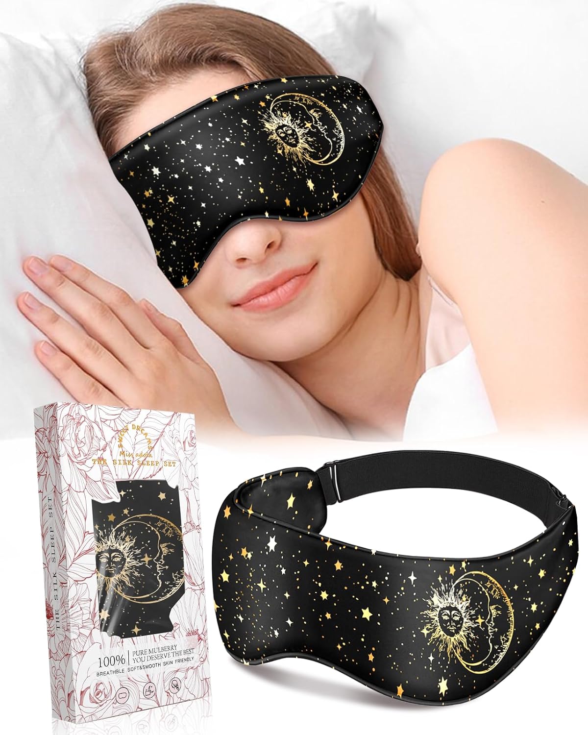 Miss Adola Silk Weighted Eye Mask Microwave Eye Mask Heat and Cold Warm Compress