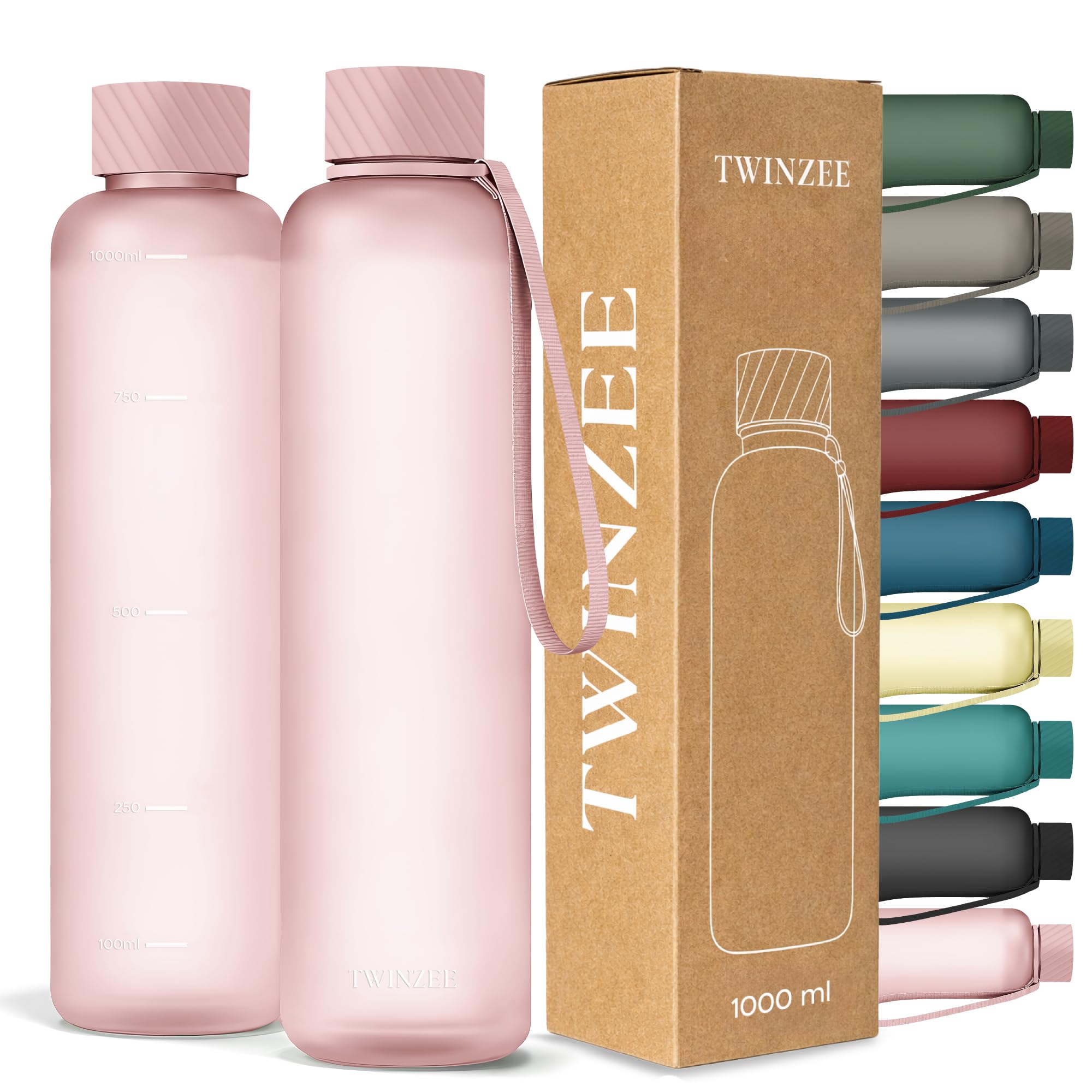 Twinzee Botella Agua 1,5 litro - Sin BPA & Antigoteo, Botella de Agua Deportiva, Oficina, Colegio, Gym, Cantimplora - Tritan Water Bottle, Verde Bosque — view 29