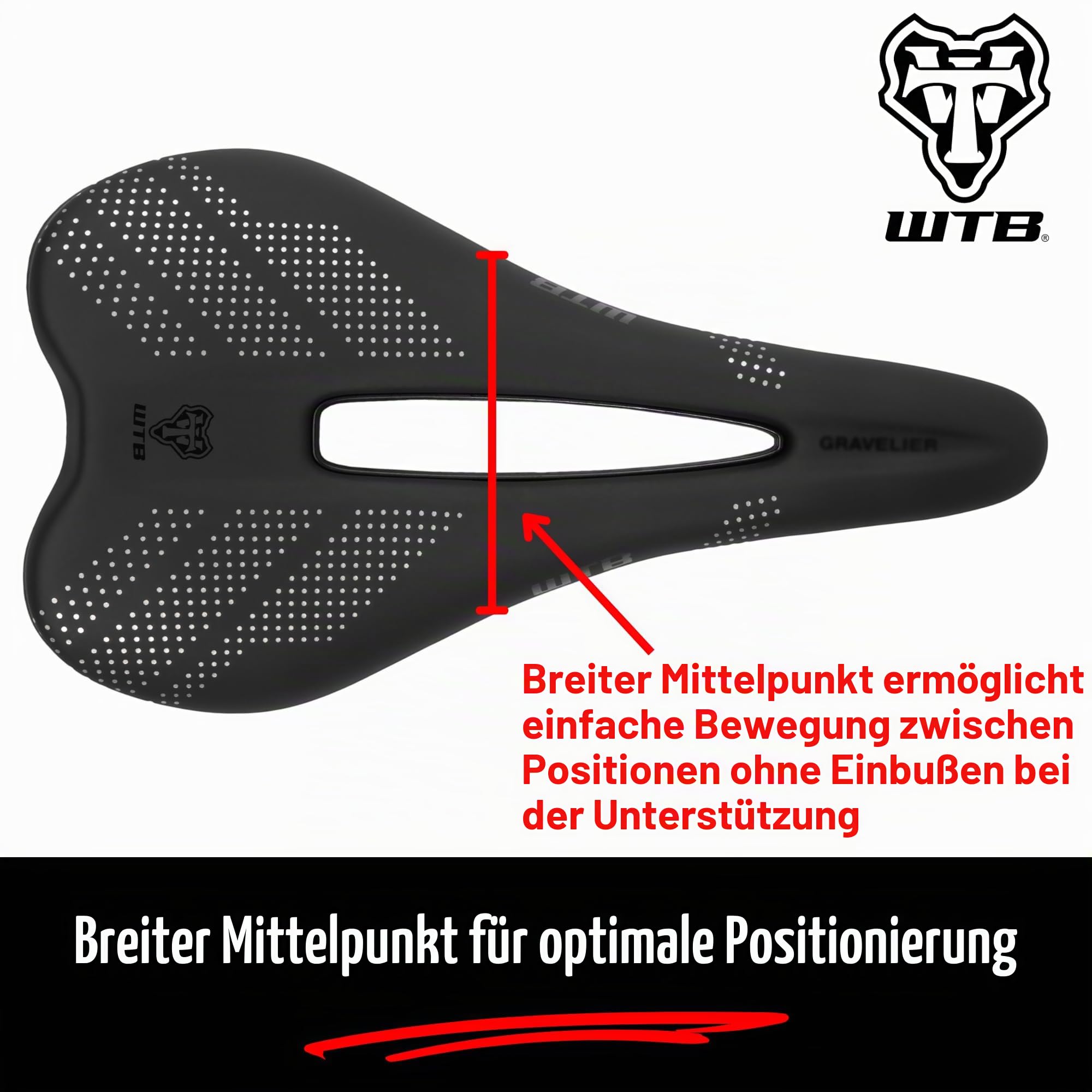 WTB Gravelier Bike Saddle – 246x140mm, Flexible Base with Fusion Form Technology, Perineal Relief Cutout for Gravel and Endurance Rides – Integrated Tool Mount
