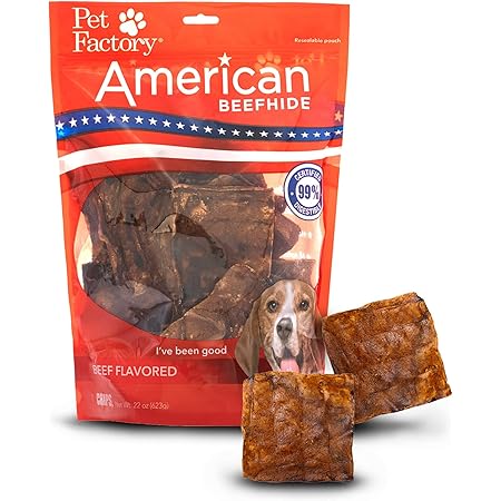 Rawhide Bones Pet Factory American Beefhide Chips Beef Flavor Dog