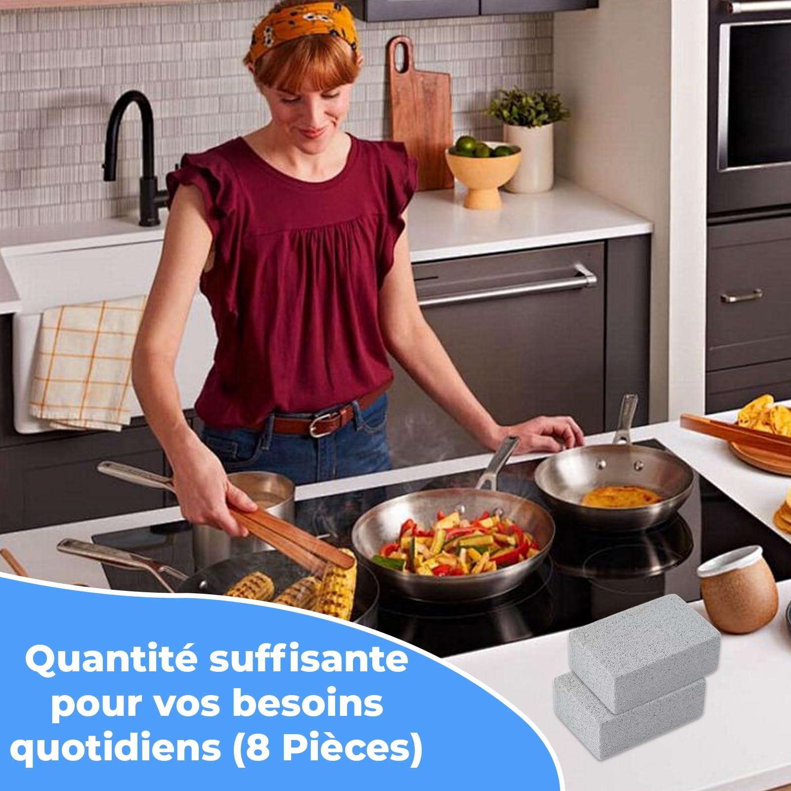 Xerteam Barbecue en Pierre Nettoyage 8 Pièces Blocs Pierre Ponce Réutilisables pour Four Grills
