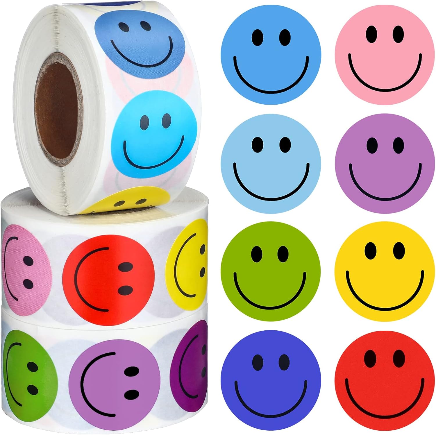 Amazon.com : Outus 3000 Pcs Face Smile Stickers 1 Inch Happy Incentive ...