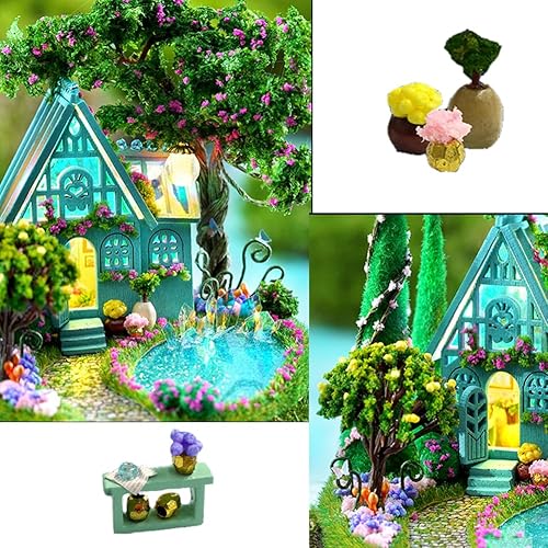 Miniatura 16 de Kit de casa de muñecas en miniatura y muebles, modelo de casa de muñecas en 3D con cubierta a prueba de polvo y LED, idea creativa de habitación
