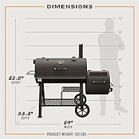 Vista 6 de Oklahoma Joe's Highland Offset Reverse Flow Offset Charcoal Smoker and Grill With 1093 sq. in. Cooking Area in Black - Charcoal Smoker Grill