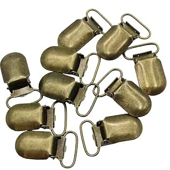 アンティーク　ヘアセット用品　金属製クリップ12個とケースのセット アンティーク ヘアセット用品 金属製クリップ12個とケースのセット