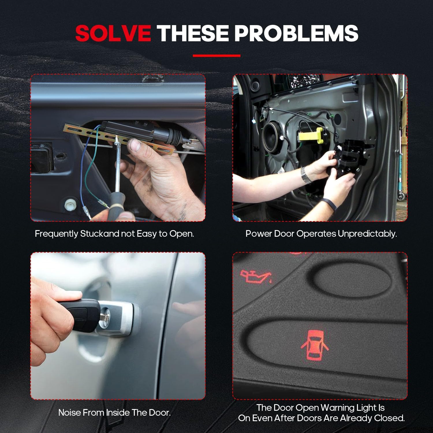 CCIYU 2-Pack Door Lock Actuator Set Front Right & Rear Right Side Compatible for Ford Focus 2012 13 14 15 16 2017 Power Door Lock Actuator Replaces BF6A-F21812-AG, BF6A-F26412-AD