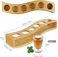 Vista 7 de LINALL Juego de 6 vasos de chupito de 1 onza/1.0 fl oz, base pesada para whisky tequila, bandeja para servir 6 vasos de chupito (6 unidades)