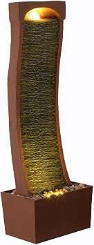 Teamson Home 38.5" Indoor/Outdoor Modern Curved Waterfall Fountain