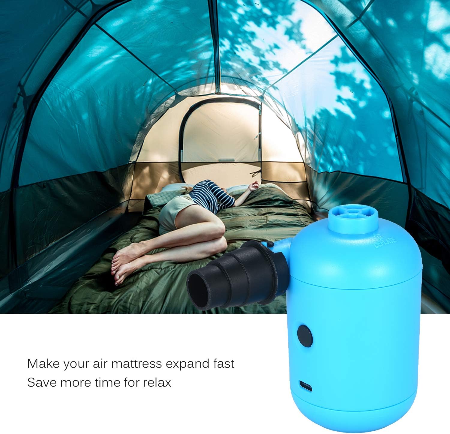 Paddleboard Pump, Paddle Board Pump Portable & Compact Air Pump with 4 Adapters for Balls, Air Cushions, Camping Gear