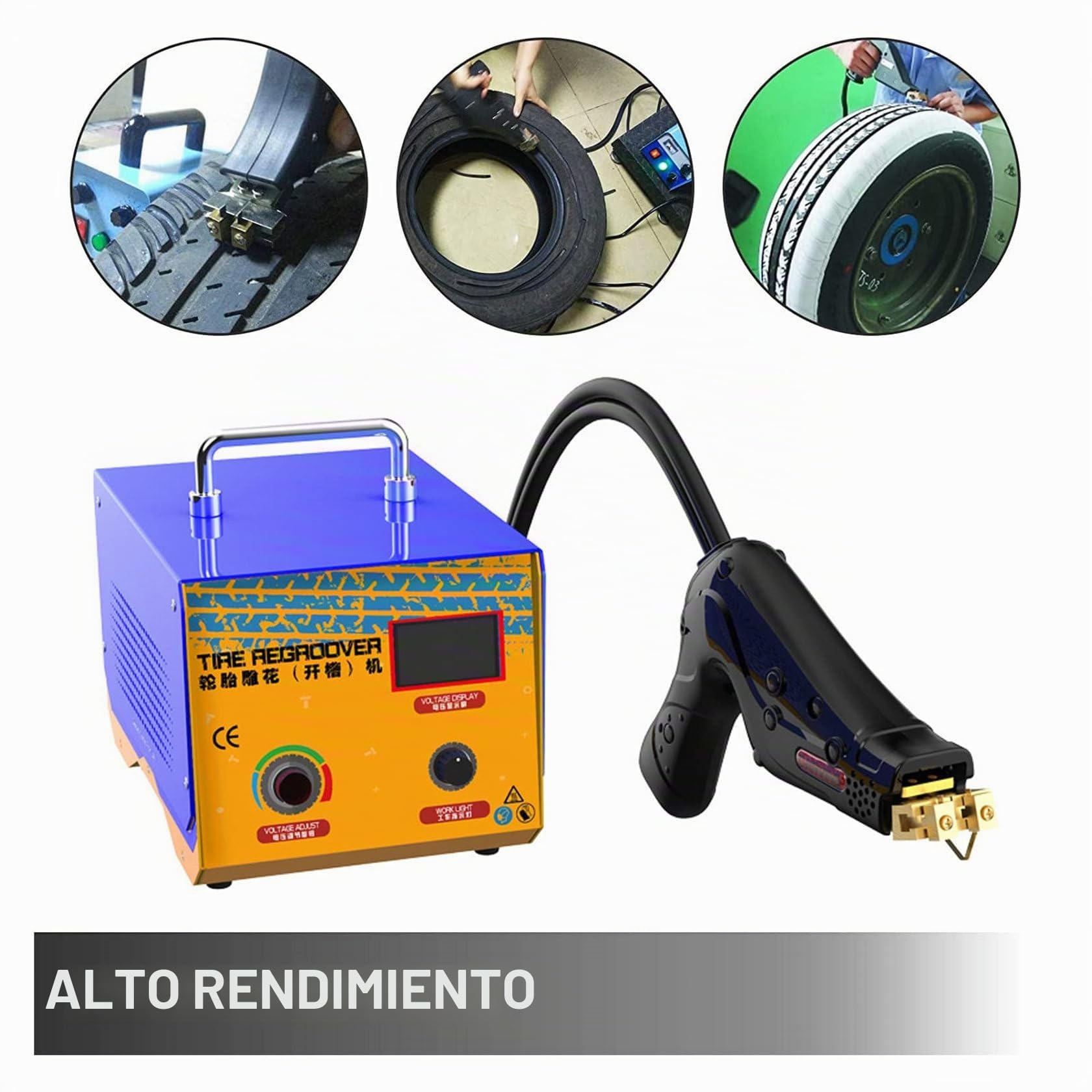 ZUMAHA Herramienta De Ranurado De Llantas, MáQuina De Reesculturado De Llantas, MáQuina De Ranurado De Llantas con Cuchillas, MáQuina De Ranurado Y Ranurado De Llantas De Caucho para Camiones