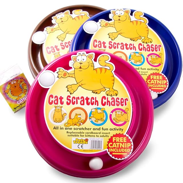 Foto 8 de 8 de petztrendz Cat Scratch Chaser - Rascador Plus combinado - disponible en 3 colores) + Free de juguete Catnip